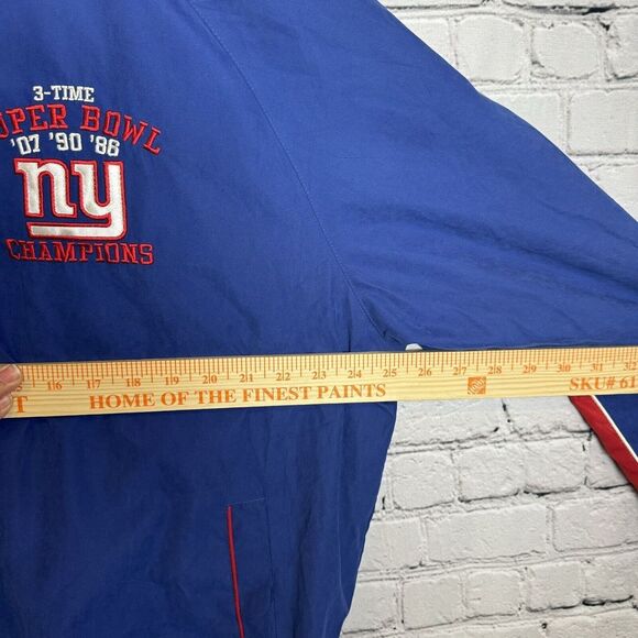 New York Giants NFL Blue Zip Front Jacket Three Time SUPERBOWL CHAMPS SZ Large - Picture 14 of 15